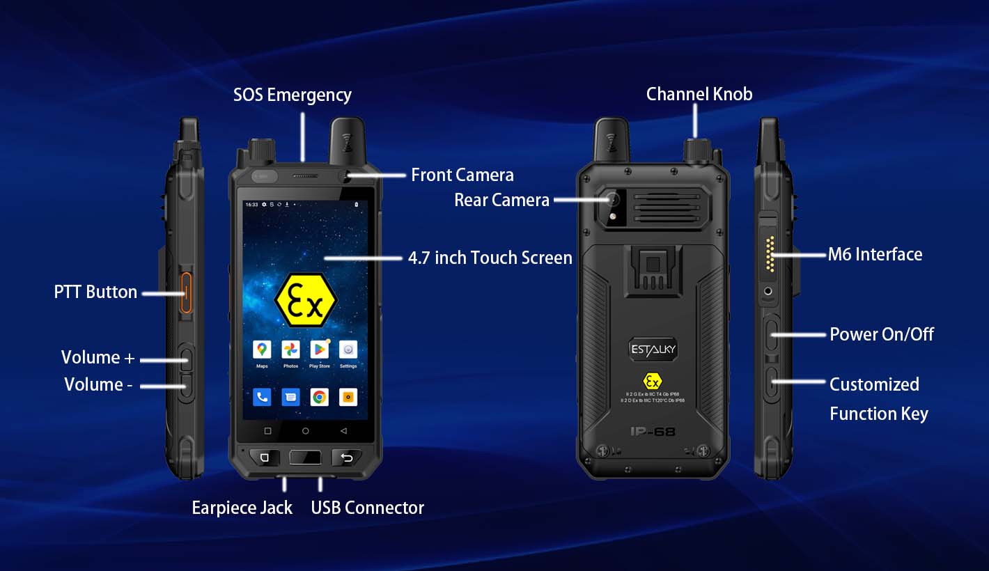 E977EX intrisically atex push to talk radio-Broadband Push To Talk